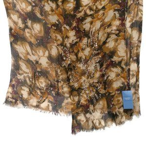 Simply Vera Wang Brown/Beige/Purple Fringe Scarf B3